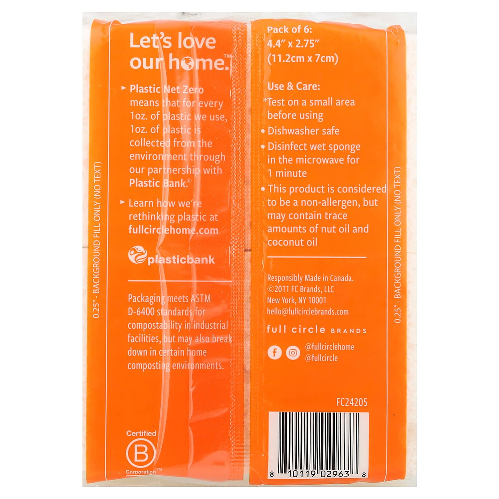 Full Circle, Nutcase™, спонжи для губ, 6 шт.