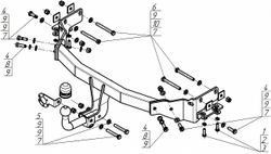Фаркоп ZincaR ОЦИНКОВАННЫЙ Hyundai SantaFe 2012-2018, Kia Sorento 2012-2020 (оцинк. Шар)(паспорт и сертификат в комплекте)(без электрики) ZH103A