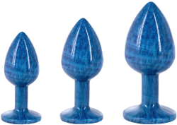 Эмалированная анальная пробка из алюминия с ярко синим кристаллом