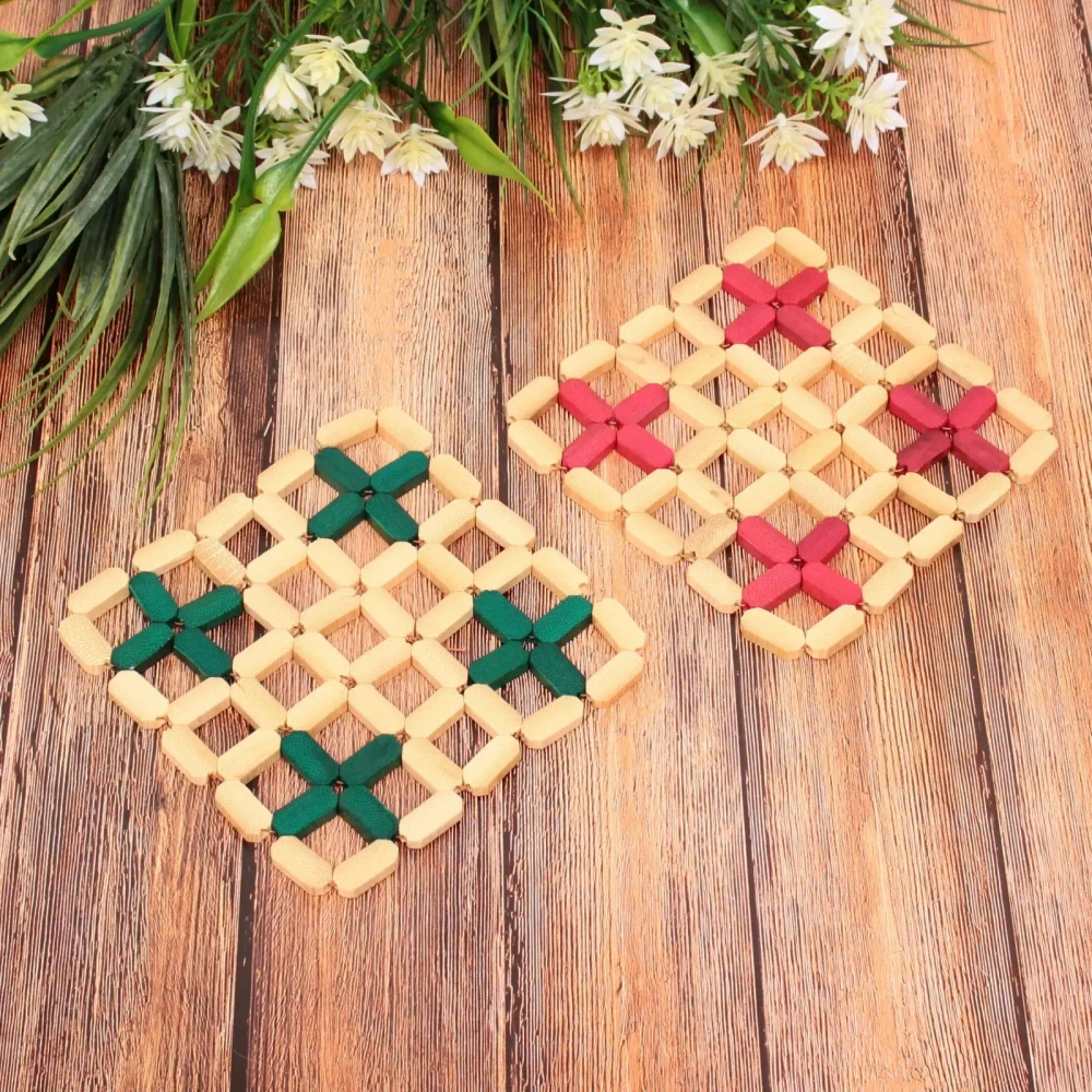 Подставка под горячее бамбуковая «Цветы» 13*13см