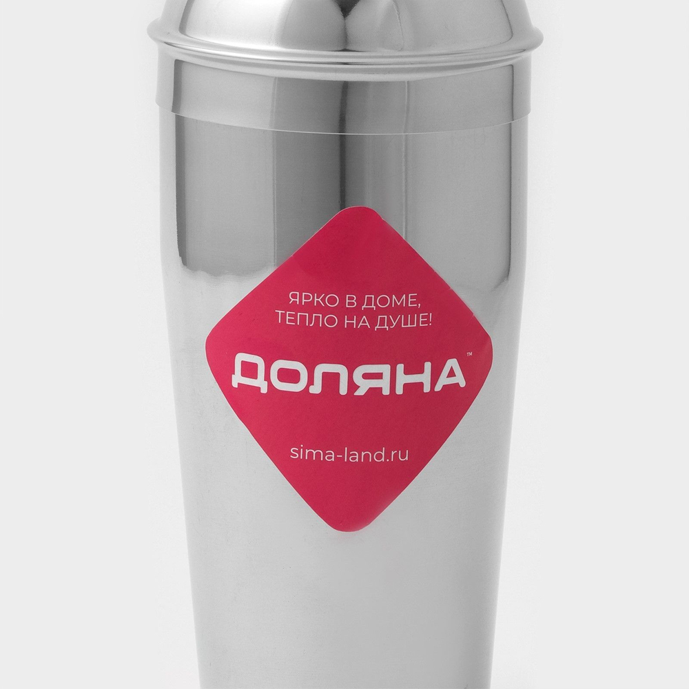 Шейкер из нержавеющей стали Доляна, 550 мл, цвет хромированный