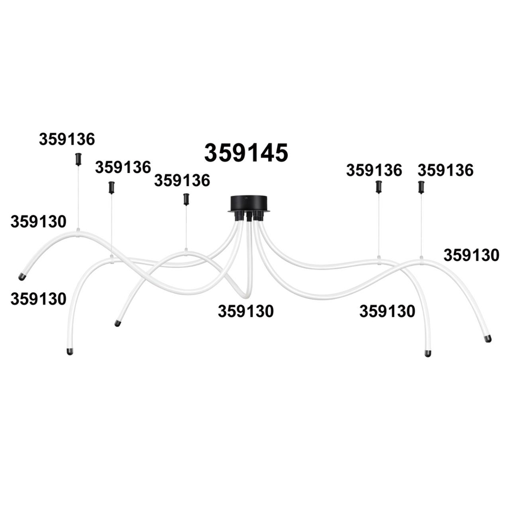 359136 KONST NT23 071 черный Подвесной комплект с 1,5 метровым тросом IP20 RAMO