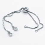 Основа для браслета Milano LUX, родиевое покрытие, фианиты, размер регулируется