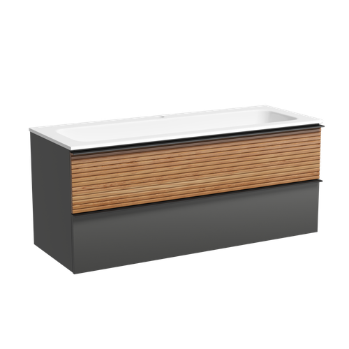 Тумба с раковиной Sancos Delta 120 см DL120GR дуб красный / графит