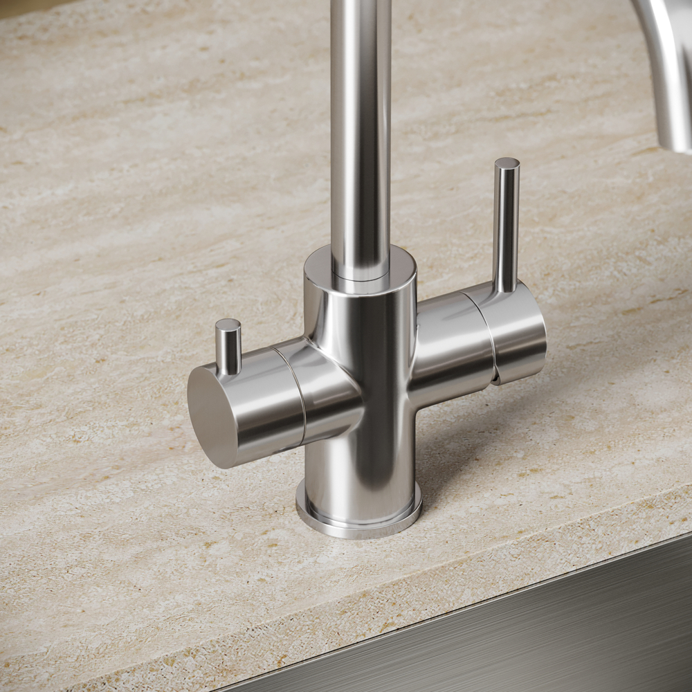 Смеситель для кухни Sancos Vela с краном для фильтра, брашированный никель, SC4013BN