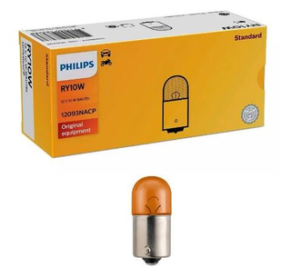 Автолампа  РY 12-10 (R10W) габарит YELLOW (BA15s) PHILIPS (уп10шт) #12093NACP ORIGINAL