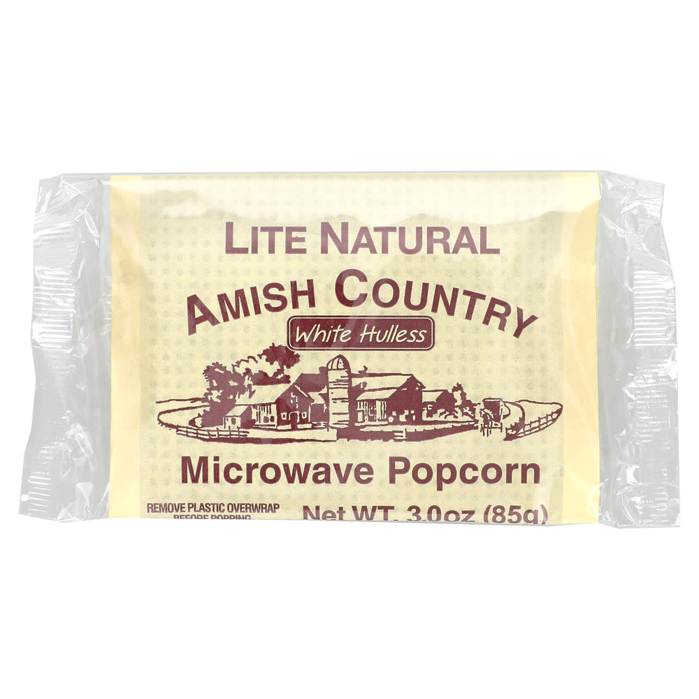 Amish Country Popcorn, попкорн для микроволновой печи, натуральный вкус, 3 пакетика по 85 г (3 унции)