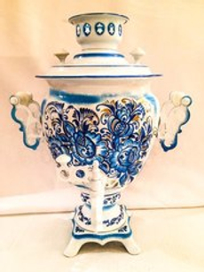 Самовар электрический трехлитровый с художественной росписью «Волшебная гжель»