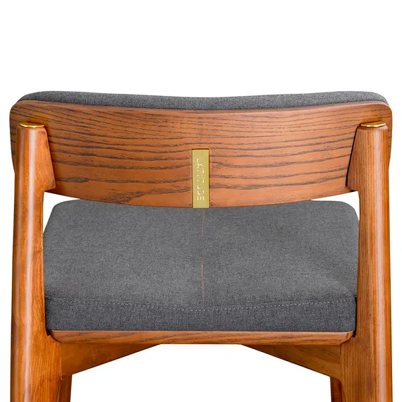 Барный стул Aska, 79 см, орех, темно-серая рогожка