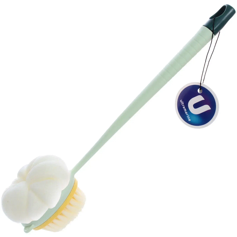 Мочалка массажная «PREMIUM - KOLISTA», на пластиковой ручке, цвет мятный, 35*8*8см (лейбл Ультрамарин)