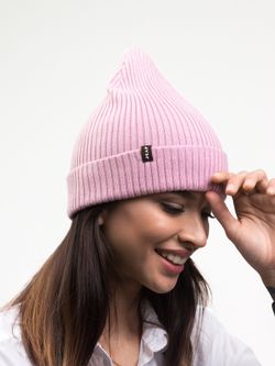 Шапка вязаная весенняя/осенняя МУЛА (Пудра)