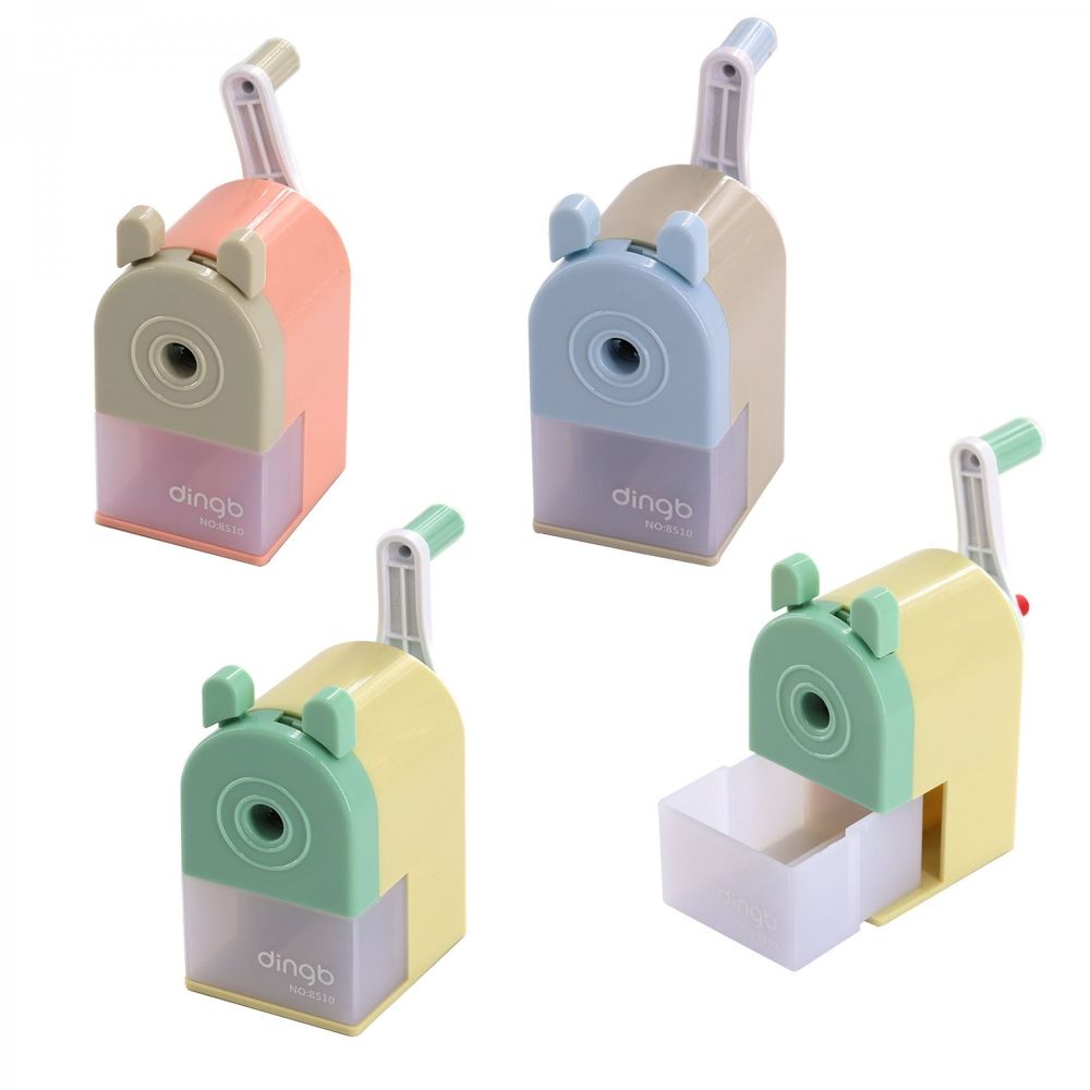 Точилка механическая Alingar, "Три цвета", 1 отверстие, пластиковый корпус, цвета ассорти, инд. упаковка, 52*90*100 мм