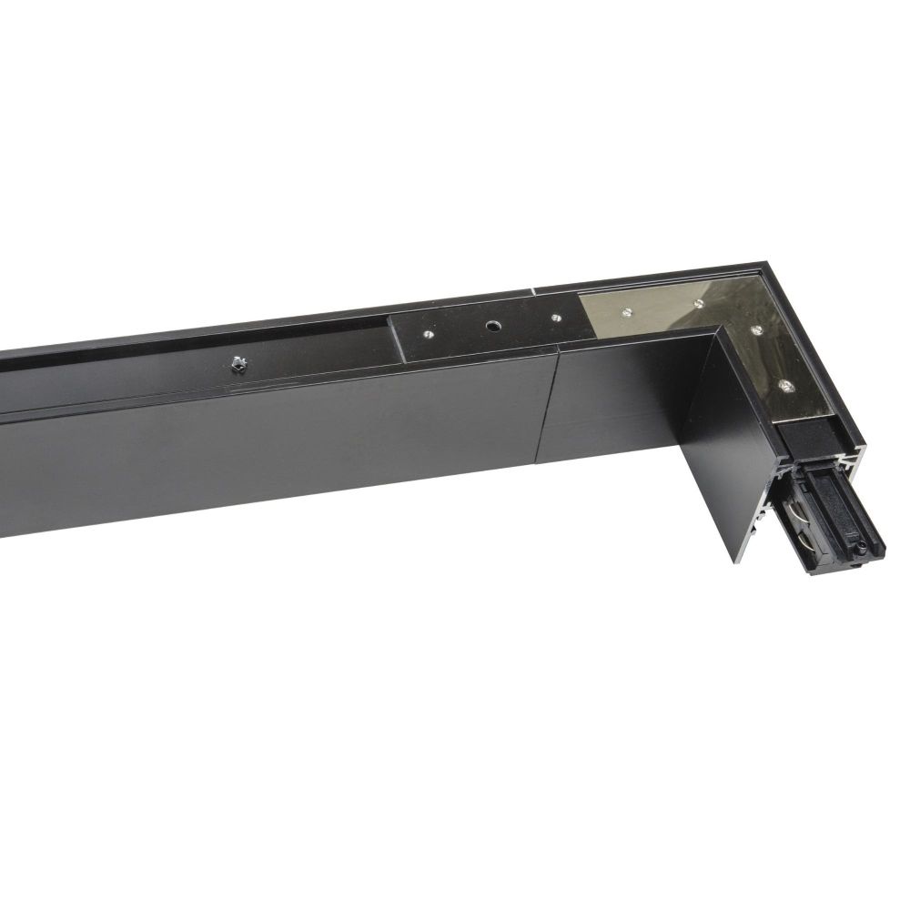 UBX-MS21-35 BLACK Коннектор для накладных магнитных шинопроводов. 35мм. Угловой. Горизонтальный. Черный. ТМ Uniel