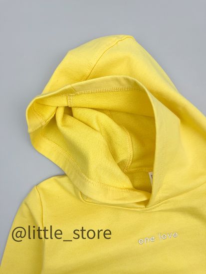 Толстовка из футера "One love" Желтая