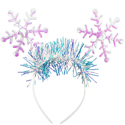 Ободок Снежинки с дождиком Белый