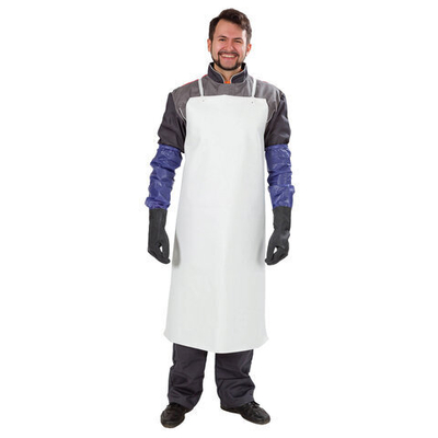 Фартук защитный ПВХ, КЩС, К80/Щ80, уплотненный, размер 86 х 112 см, белый.