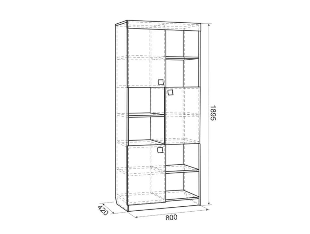 Стеллаж "Энерджи"  (дуб сонома/белый), Мебельсон, г.Ижевск