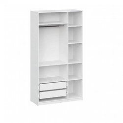 Шкаф распашной (5 полок + штанга) ШК 5 (1200), Белый