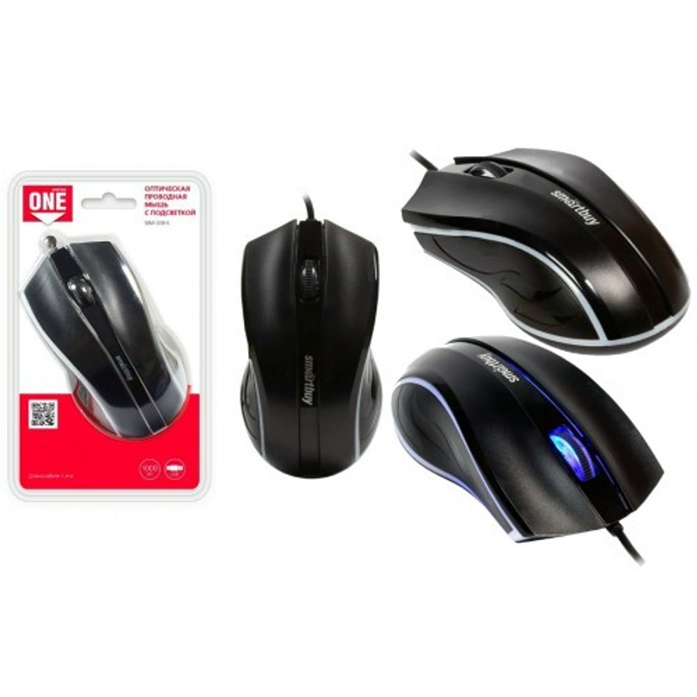 Мышь проводная SmartBuy ONE 338 (черная) (SBM-338-K)