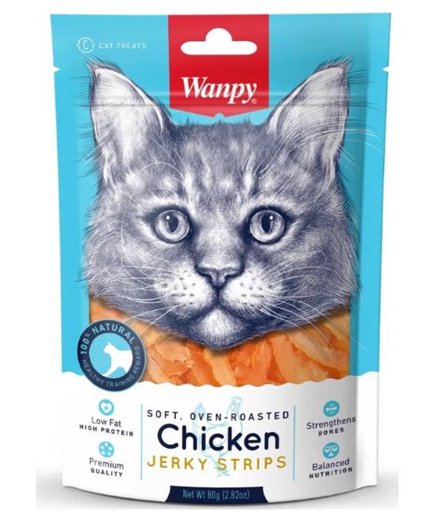 Wanpy Cat лакомство куриная соломка мягкая 80 г