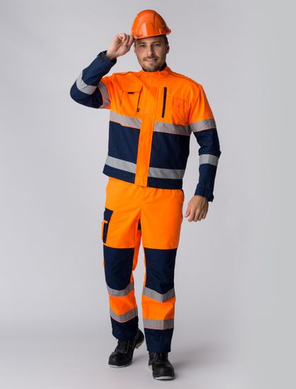 Костюм "Сигнал-2" полукомбинезон (оранжевый/т.синий)