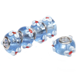 Бусина шарм "лэмпворк" с аппликацией асс.