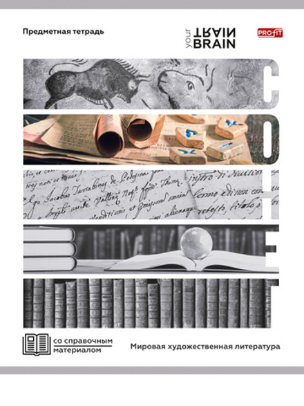 Тетрадь предметная А5 Мировая художественная литература "Контрасты" 48л, лин.,обл.мел.бум., бел.100%