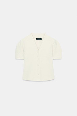 ZARA ВЯЗАНЫЙ ЖАКЕТ, ЭКРЮ