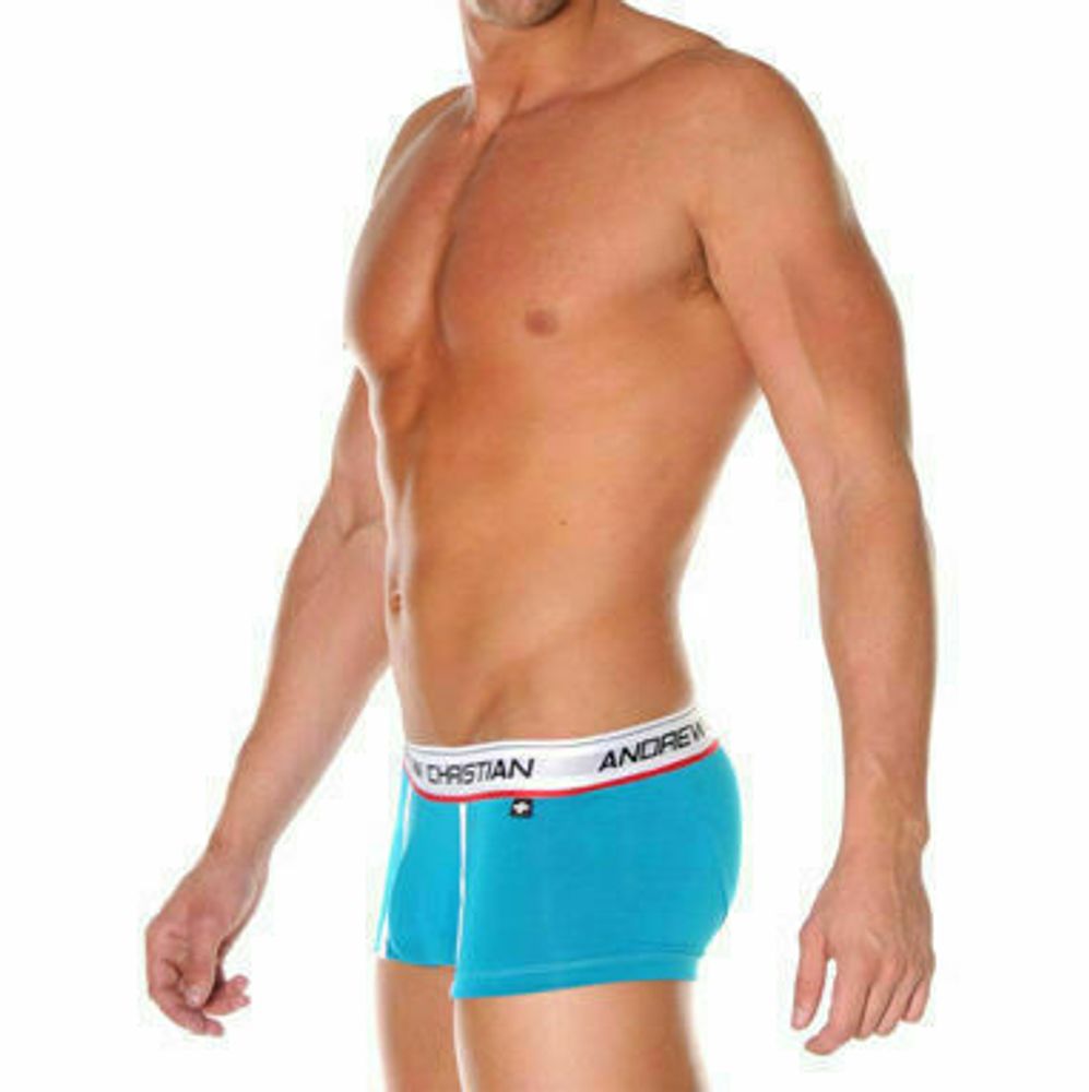 Мужские трусы хипсы бирюзовые Andrew Christian Coolflex Boxer Show It Aqua