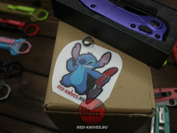Нож Microtech Stitch Acid Purple AL + пружина A+++ - черный клинок, рукоять фиолетоый алюминий