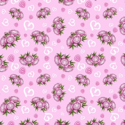 Романтичные пионы на розовом фоне