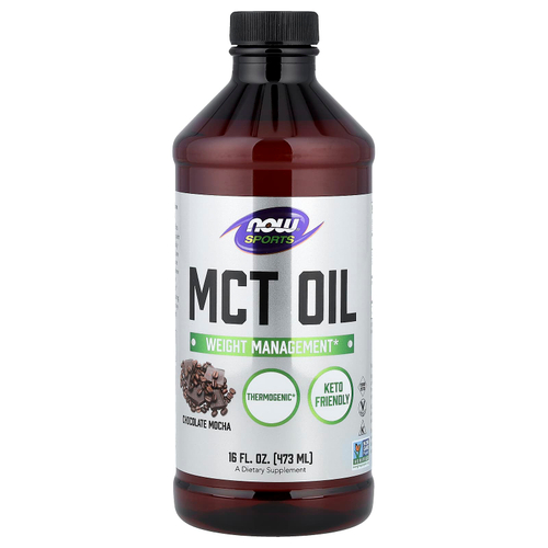 NOW Foods, Sports, масло MCT, шоколадное мокко, 473 мл (16 жидк. унций)