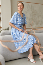 51483 Платье женское (голубой принт)