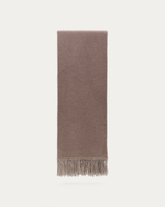 Двухсторонний плед Daiara из смеси коричневого шерстяного меланжа и бежевого цвета, 170 x 130 см