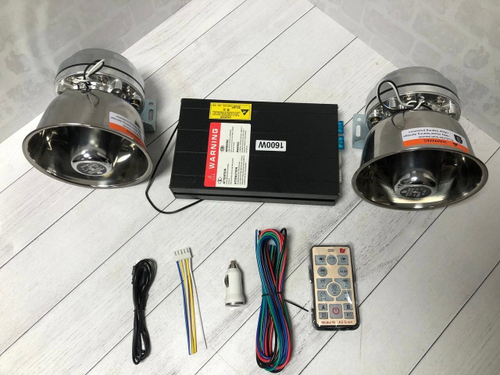 СГУ 1600 ватт 2 колокола (металл) по 800 ватт, звуковой сигнал, сирена (комплект)