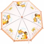 Зонт детский полуавтомат «Ultramarine - Весёлые зверята», микс 6 цветов, 8 спиц, d-98см, длина в слож. виде 65см