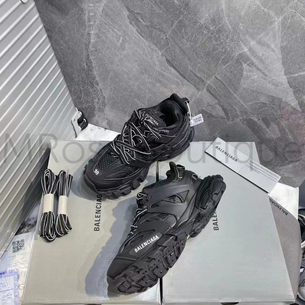 Черные кроссовки Balenciaga Track Trainers Recycled Sole