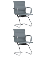 Кресло для посетителей TopChairs Visit серое 2 шт.