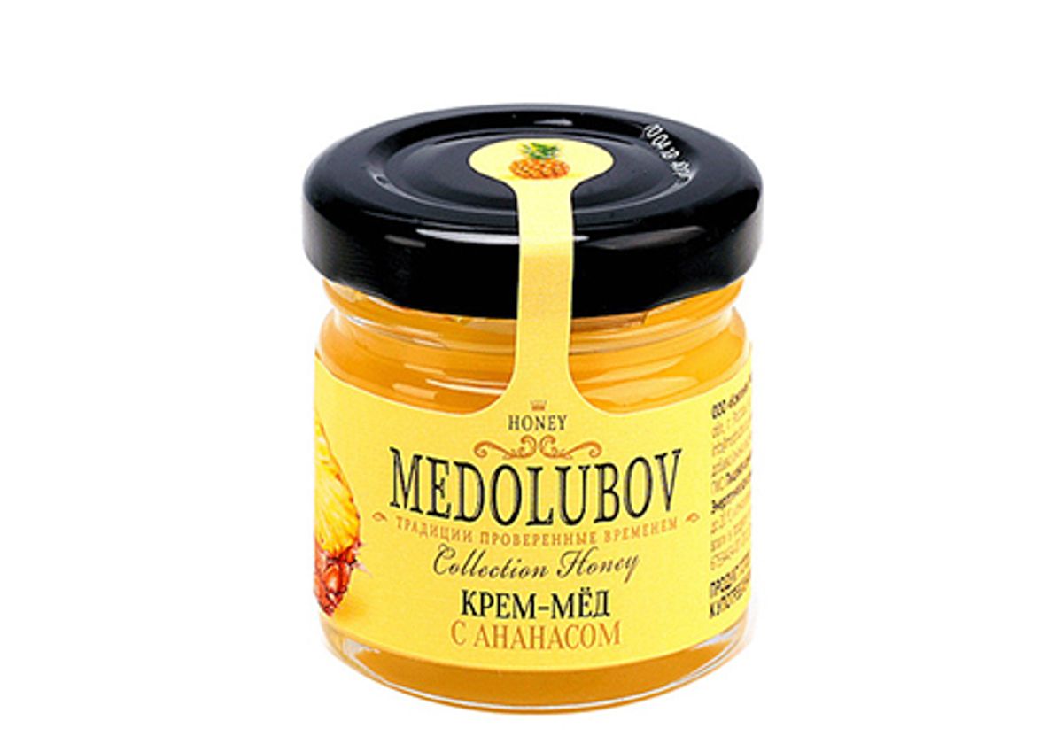 Крем-мед "Медолюбов" с ананасом, 40г