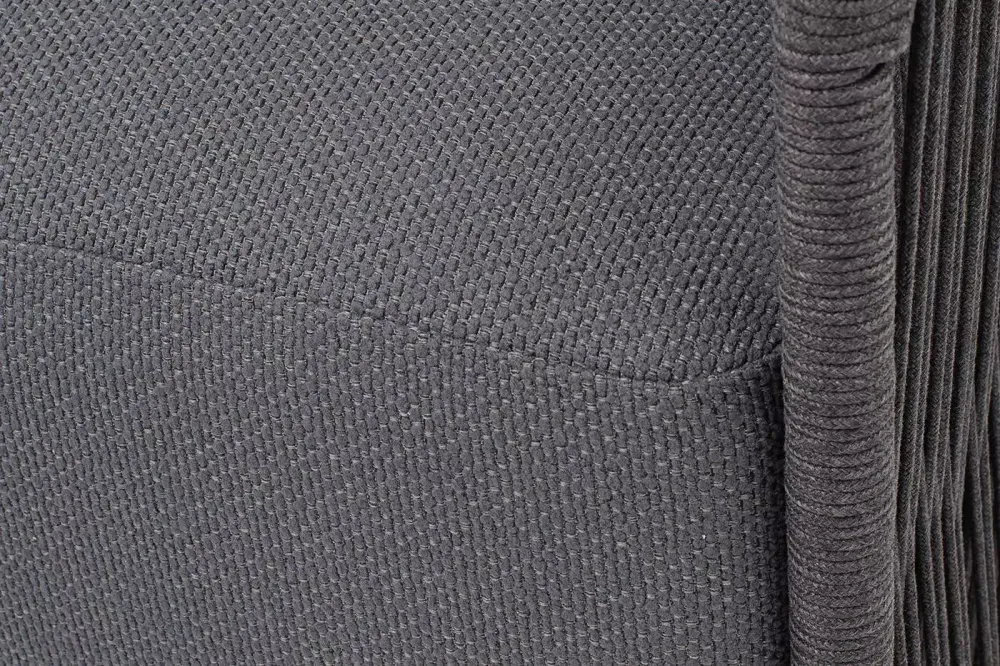 "Лугано" кресло плетеное из роупа, каркас алюминий темно-серый (RAL7024) муар, роуп темно-серый круглый, ткань темно-серая YB25-0027