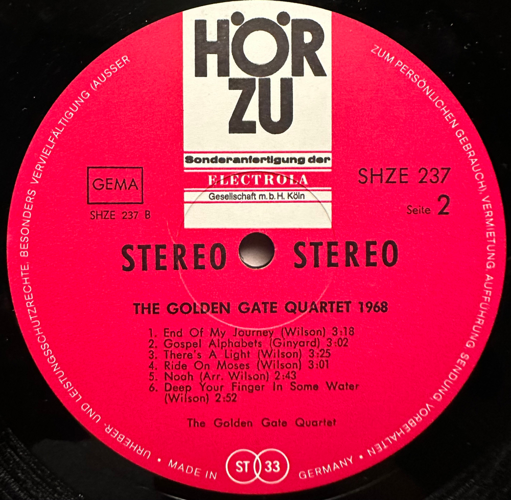 The Golden Gate Quartet - Gospel Spirituals Swing (Германия 1968г.)