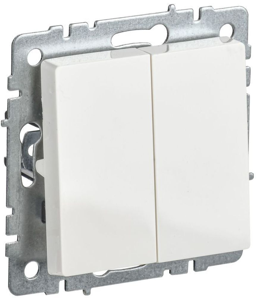 Выключатель проходной 2-кл. Brite 10А ВС10-2-6-БрБ механизм бел. IEK BR-V22-0-10-K01-PRO