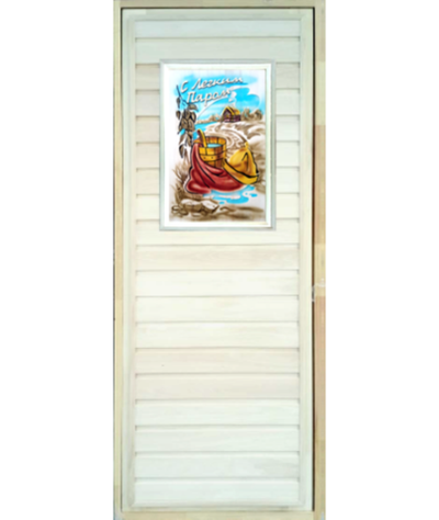 Дверь глухая с панно 2D "С легким паром!"