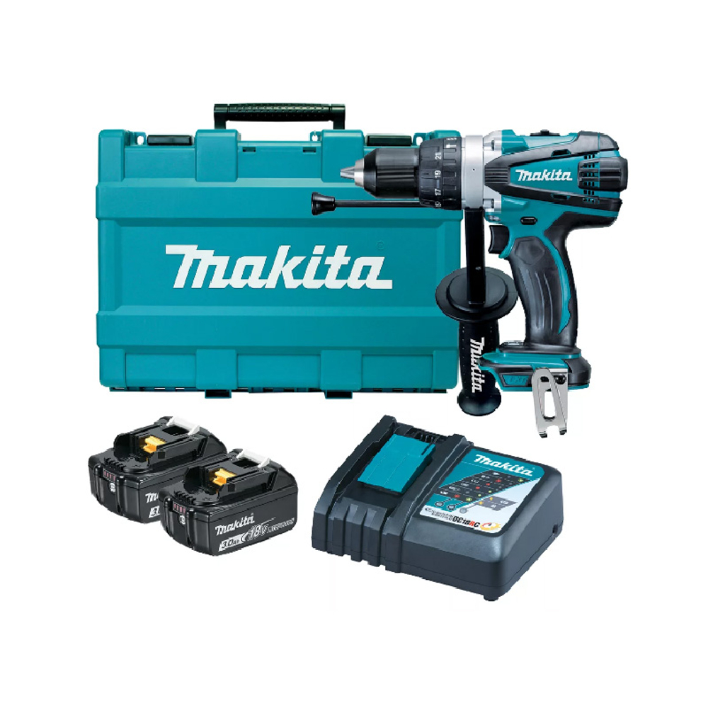 Аккумуляторная дрель-шуруповерт Makita DHP458RFE ударная
