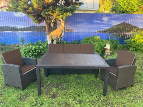 Комплект мебели под искусственный ротанг для отдыха Калифорния «California Maxi Triple Set» арт.77787/77770/536 КД П