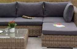 "Лунго" модуль диванный угловой с подушками, цвет соломенный