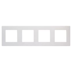 Рамка для розеток и выключателей ЭРА Серия 12 12-5104-01М на 4 поста, Сатин, белый матовый