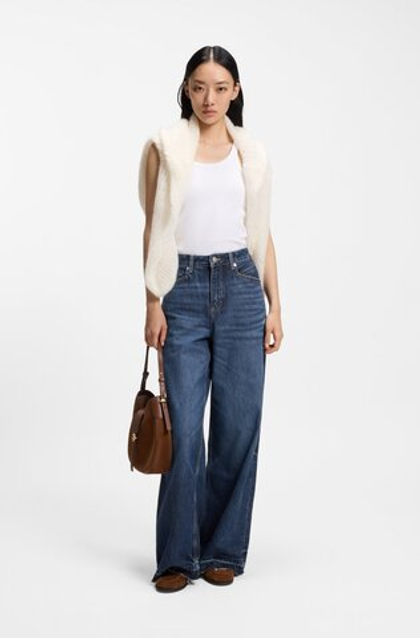 BOSS Джинсы широкого кроя с потертостями