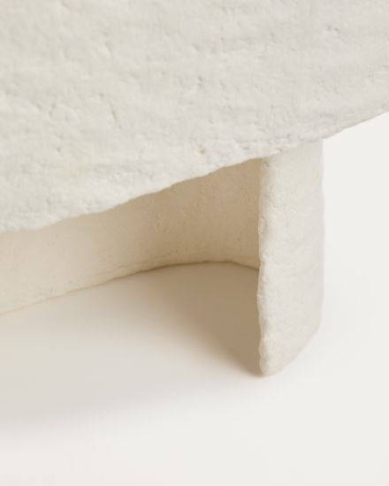 Белая настольная лампа Bedala из папье-маше