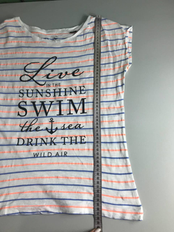 Футболка Ostin в морском стиле, маркировка XS, визуально на 42 размер